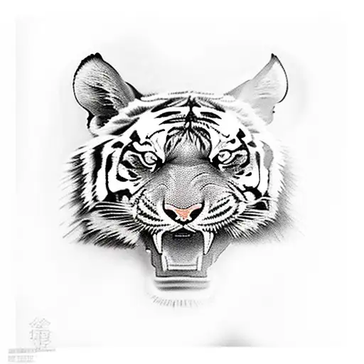 tiger black pantera yin yan tattoo design idea