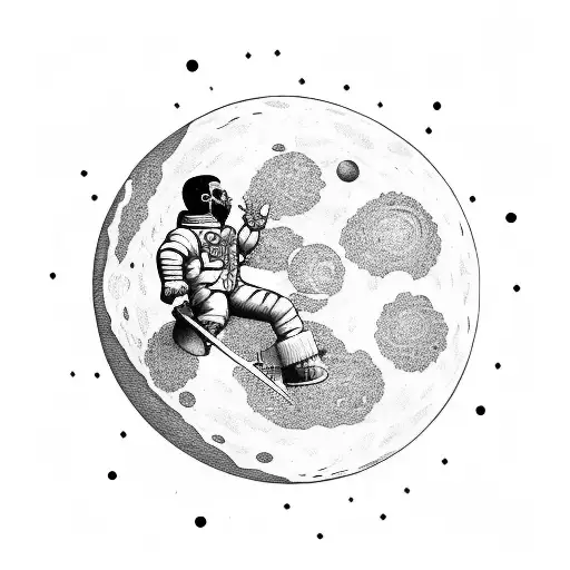Kid Cudi Man on the Moon tied to the Tree of Life tattoo design idea