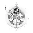 Kid Cudi Man on the Moon tied to the Tree of Life tattoo design idea