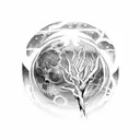 Kid Cudi Man on the Moon tied to the Tree of Life tattoo design idea