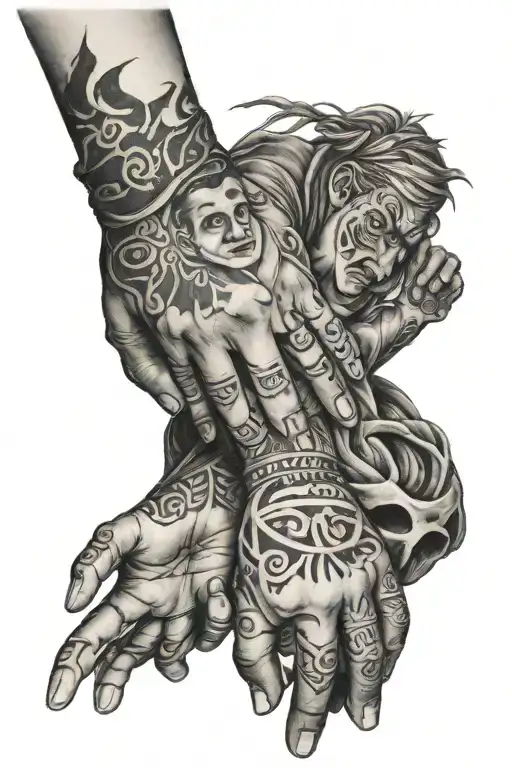 luca is my brother holding hands tattoo design idea