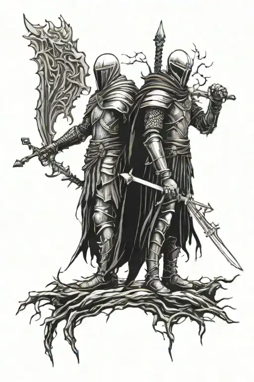 brothers keeper dark souls tattoo design idea