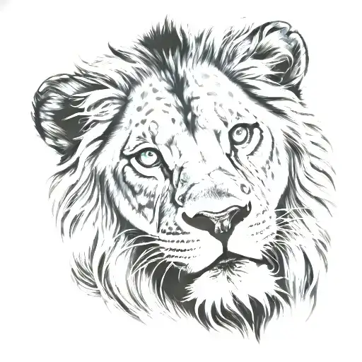lion blue eyes water cancer  tattoo design idea
