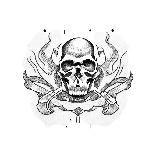 Gangster skull tattoo design idea