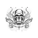 Gangster skull tattoo design idea