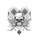 Gangster skull tattoo design idea