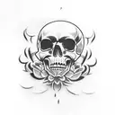 Gangster skull tattoo design idea