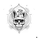 Gangster skull tattoo design idea