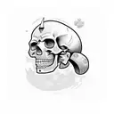 Gangster skull tattoo design idea