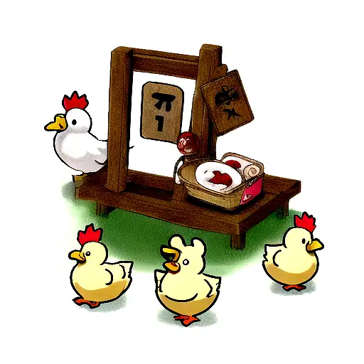 cartoon chicken and duckling tattoo design idea