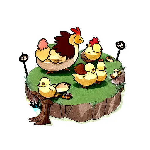 final fantasy chicken and duckling tattoo design idea