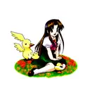 aerith duckling tattoo design idea