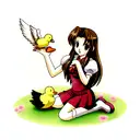 aerith duckling tattoo design idea