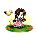aerith duckling tattoo design idea