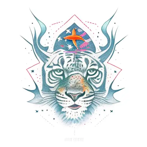 stars, jeep, catfish, nature tattoo design idea