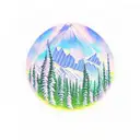 Alaska  907  mountains northern lights tattoo design idea