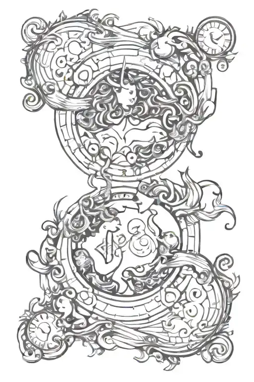 Capricorn and Pisces   tattoo design idea