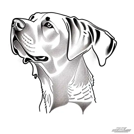 a labrador retriever tattoo design idea
