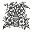 mass effect n7 symbol surrounded by flowers tattoo design idea