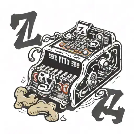 baby foot print in a slot machine with the letter z  tattoo design idea