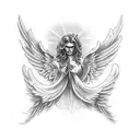 angel and demon wings tattoo design idea