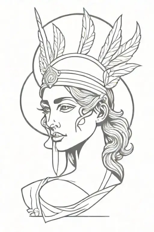 goddess athena tattoo design idea
