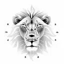 Lion with clock tattoo design idea