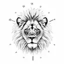 Lion with clock tattoo design idea