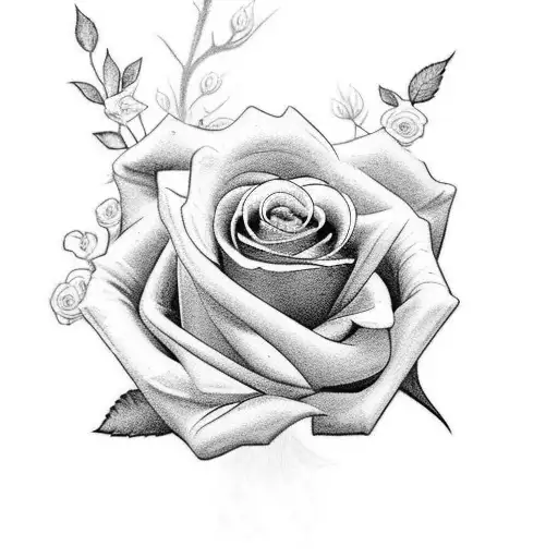 i want a arm tattoo of the name “ Rosa M Barrios” with a rose behind the inicial and a guitar behind the last name tattoo design idea