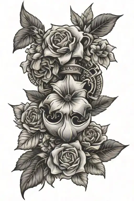 philippine sun navy anchor sampaguita flower bouquet tattoo design idea