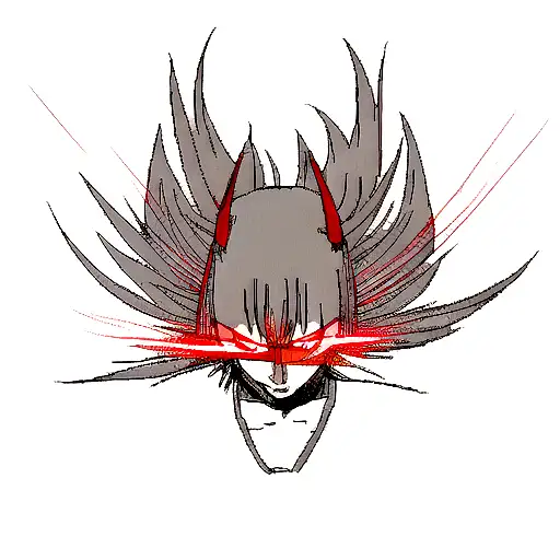 Demon Samurai with glowing eyes tattoo design idea