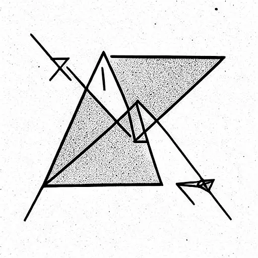 geometry point triangles space tattoo design idea