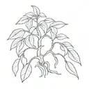 small tree with banana peels on the branches   tattoo design idea