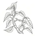 small tree with banana peels on the branches   tattoo design idea