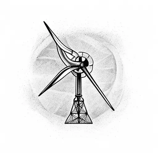 wind turbine tattoo design idea