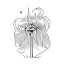 wind turbine tattoo design idea