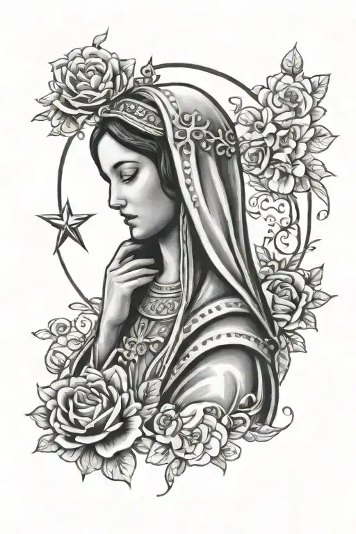 Our lady tattoo design idea