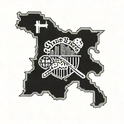 Ohio outline with Cleveland sports around it tattoo design idea