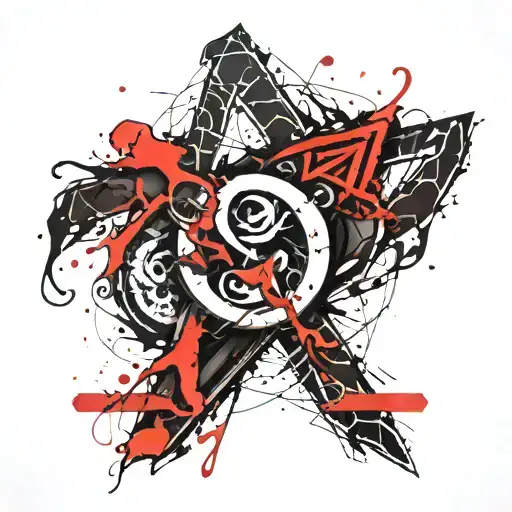 The greek letter Omega with some stone cracks in it tattoo design idea