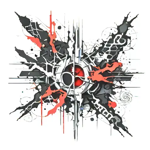 Omega (from Alpha and Omega) sign with like some stone cracks in it tattoo design idea