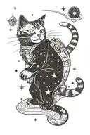 Cat In Space tattoo design idea
