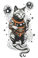 Cat In Space tattoo design idea