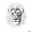 Lion with crow feathers tattoo design idea