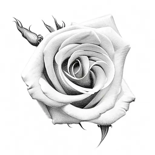 Roses with swords tattoo design idea