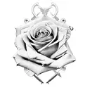 Roses with swords tattoo design idea