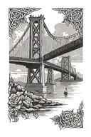 A celtic design incorporating elements of the Brisbane River and the Forth Rail Bridge, representing the client's love for both their hometown and their Scottish roots tattoo design idea