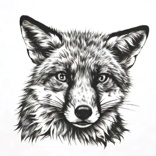 fox head tattoo design idea
