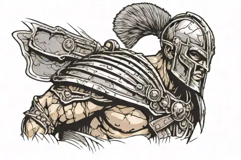 * Gladiator:  Depict yourself as a weathered gladiator,  perhaps with minor battle scars and a determined expression.  T tattoo design idea