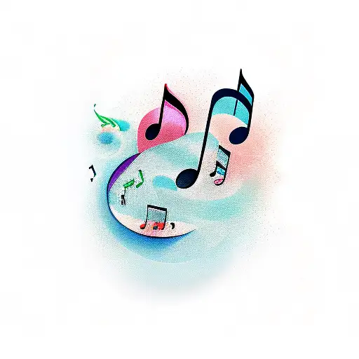 music, tranquil tattoo design idea