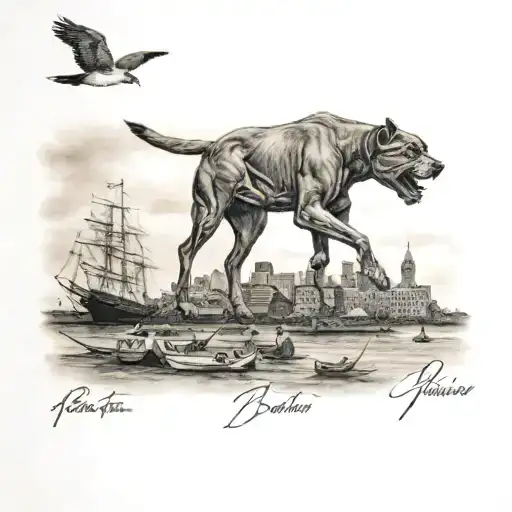 tattoo of Boston  tattoo design idea
